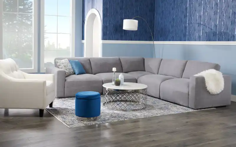 36 Glam Round Sofa Table - White Marble Top with Stainless Steel Base