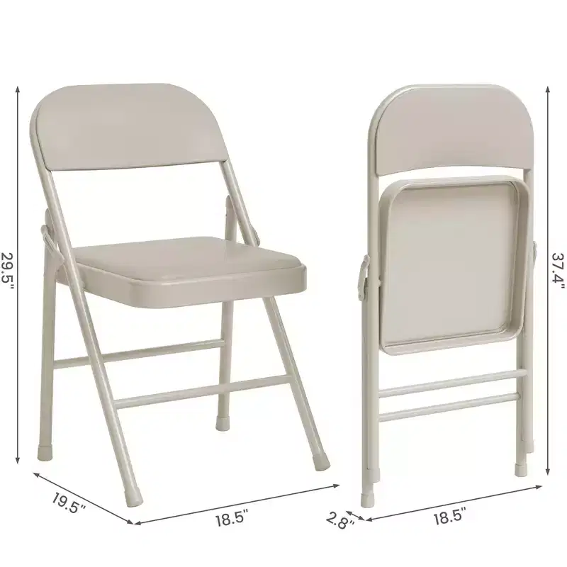 Whizmax 4 Pack Folding Chairs with Padded Cushion and Back, Metal Chairs with Comfortable Cushion for Home and Office, for Indoor and Outdoor Events