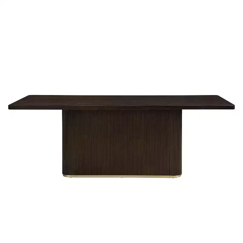Modern 8-Seater 84 in Rectangular Dining Table with Pedestal Base, 84x40x30.25 in