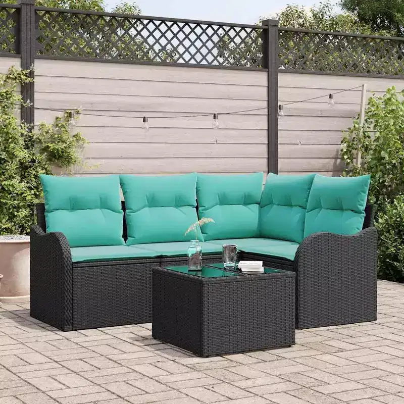 vidaXL Garden Sofa Set 4 pcs Poly Rattan