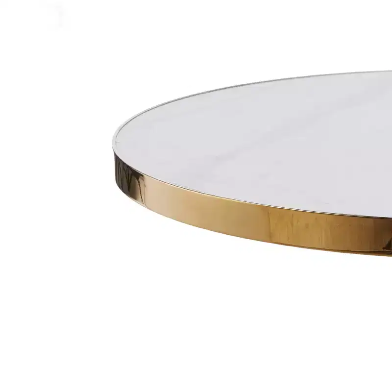 GDFStudio Elara 32W Faux Marble and Metal Pedestal Bistro Table