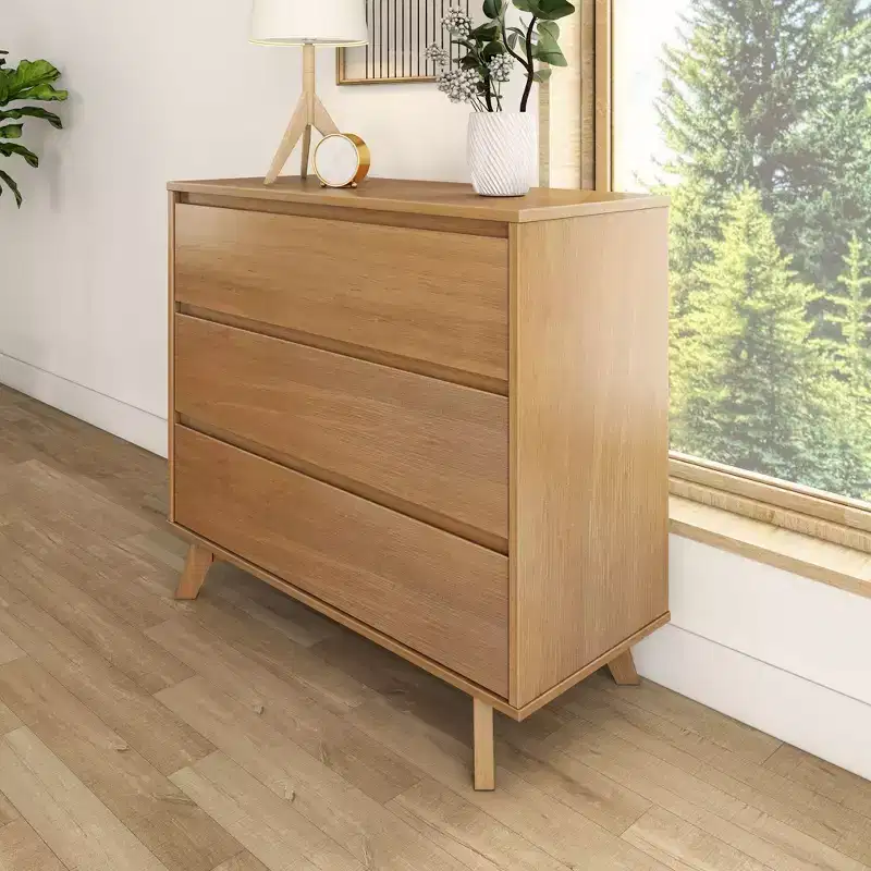 3-Drawer Dresser – Compact Bedroom Storage Chest with Smooth Glide Drawers