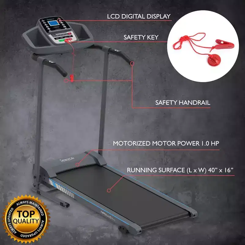 SereneLife Folding Treadmill - Black
