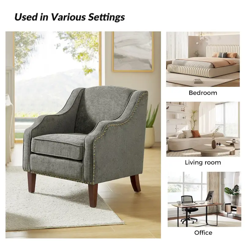 Lucretius Armchair with Nailhead Trim Set of 2 by HULALA HOME