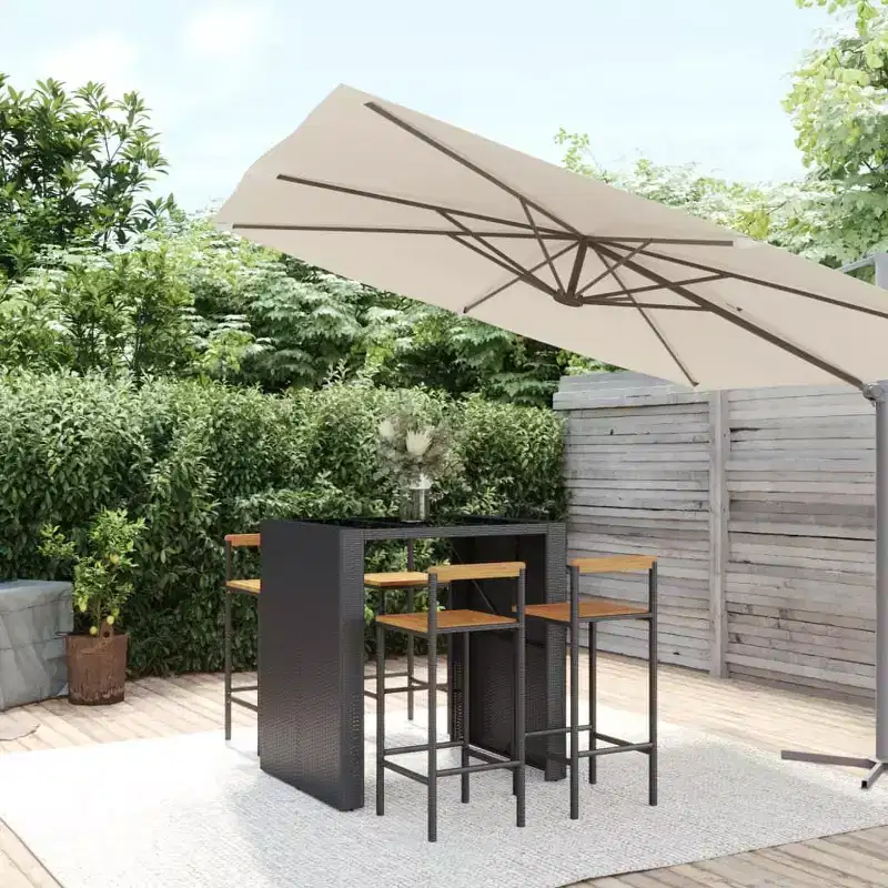 vidaXL Outdoor Bar Set Poly Rattan