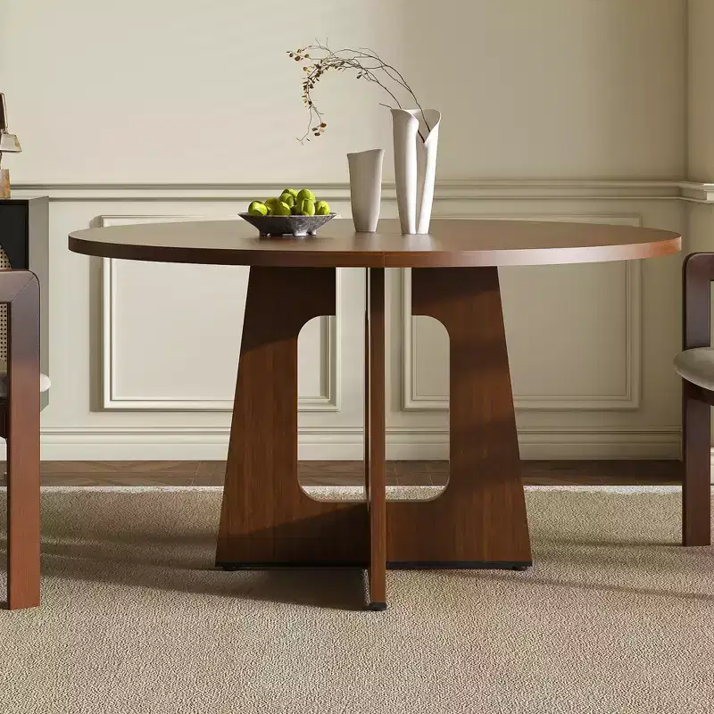 Brown Round Dining Table, Seats up to 6