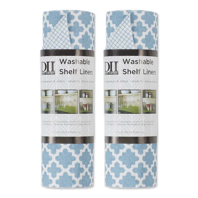 Grey Lattice Shelf Liner - Set of 2