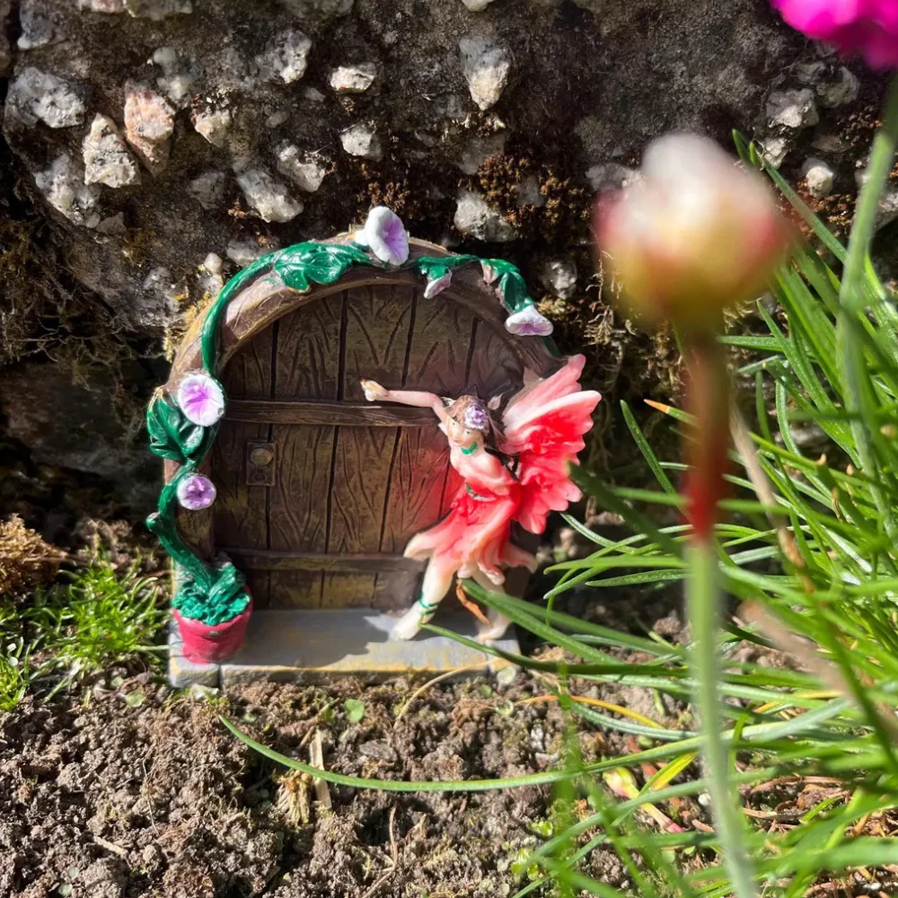 Fairy Garden Ornaments Pink Doorway