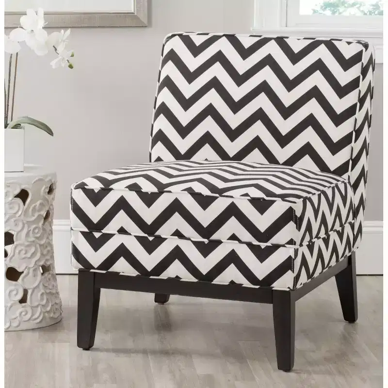 Armond Armless Club Chair - Silver & Cream, Linen Blend