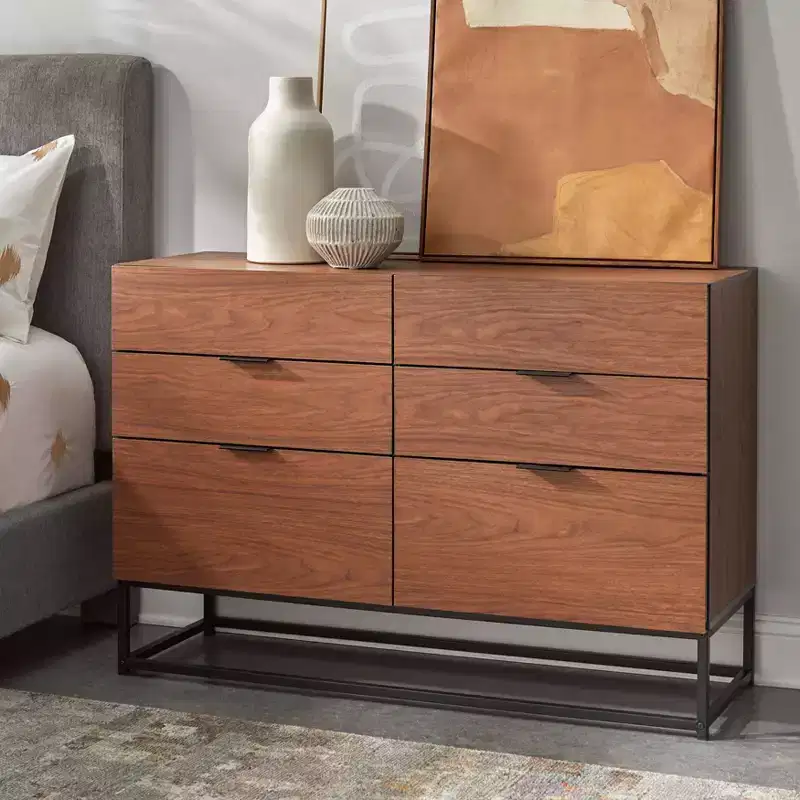 Buylateral Noble 6 Drawers Dresser Walnut