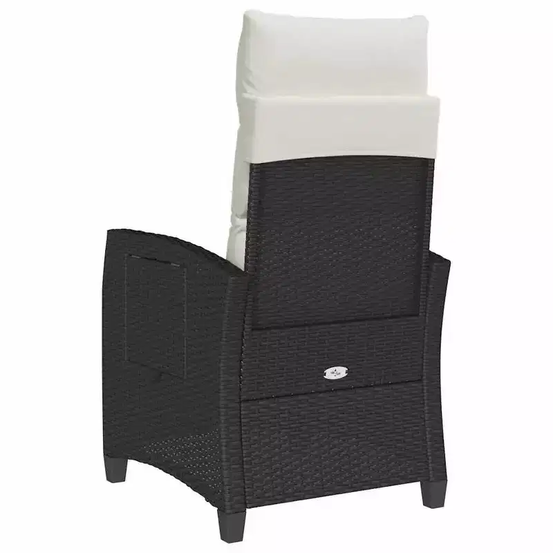 vidaXL Reclining Garden Chair PE rattan, powder-coated steel Medium