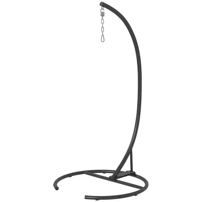 Hanging Hammock Chair Stand with Round Base, 40.2 x 76.8, Black