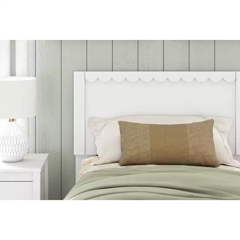 Signature Design by Ashley Hallityn Panel Headboard in Matte White Finish