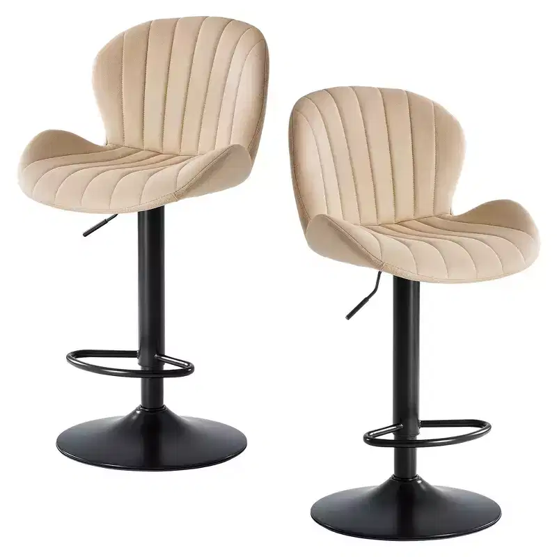 TUYOHW Adjustable Height Faux Leather Bar Stools Set of 2,Swivel Bar Chair with Footstool,Counter Height Chairs for Kitchen,Office,Home Bar