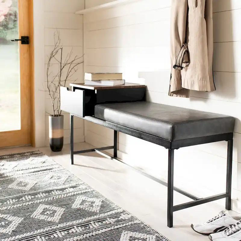 SAFAVIEH Ruthie Bench with Storage - 47.3 x 16 x 24 - 47Wx16Dx24H