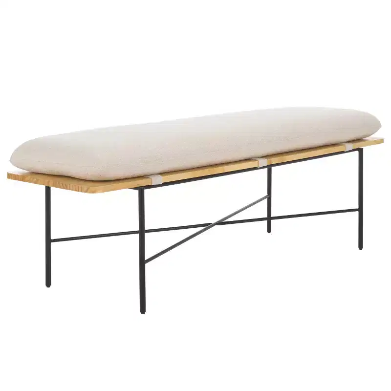 Emric Bench - BCH5201 - Creme/Black - Safavieh