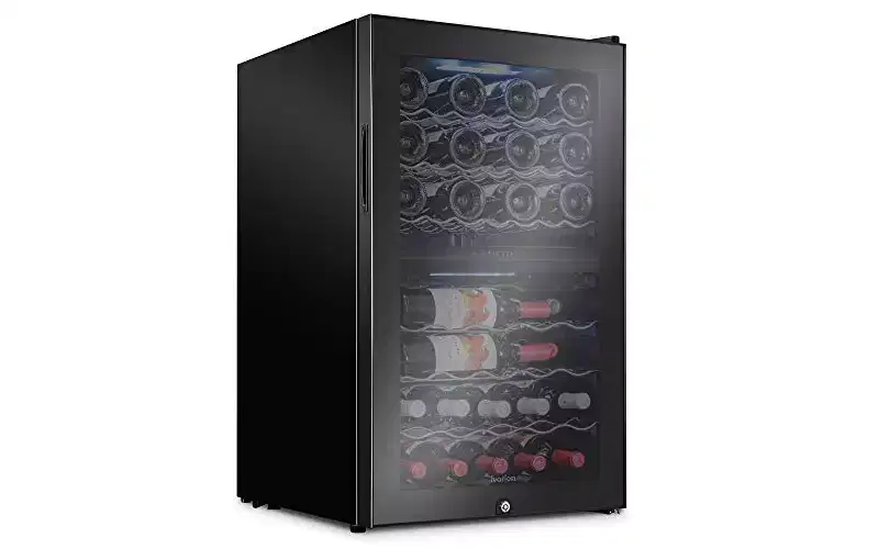Ivation 43 Bottle Wine Cooler Fridge, Dual Zone Refrigerator with Lock