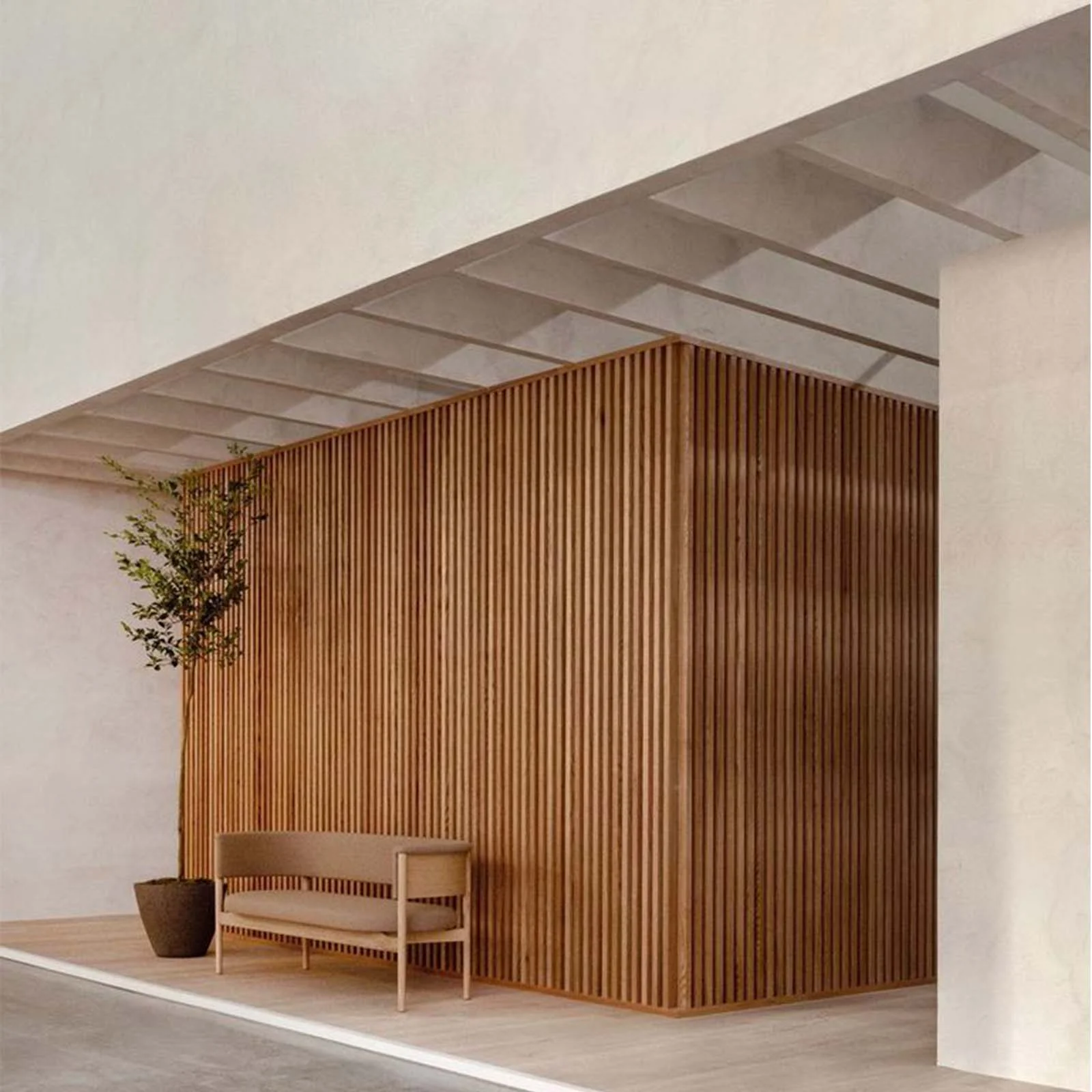 Bench-With backrest and armrests