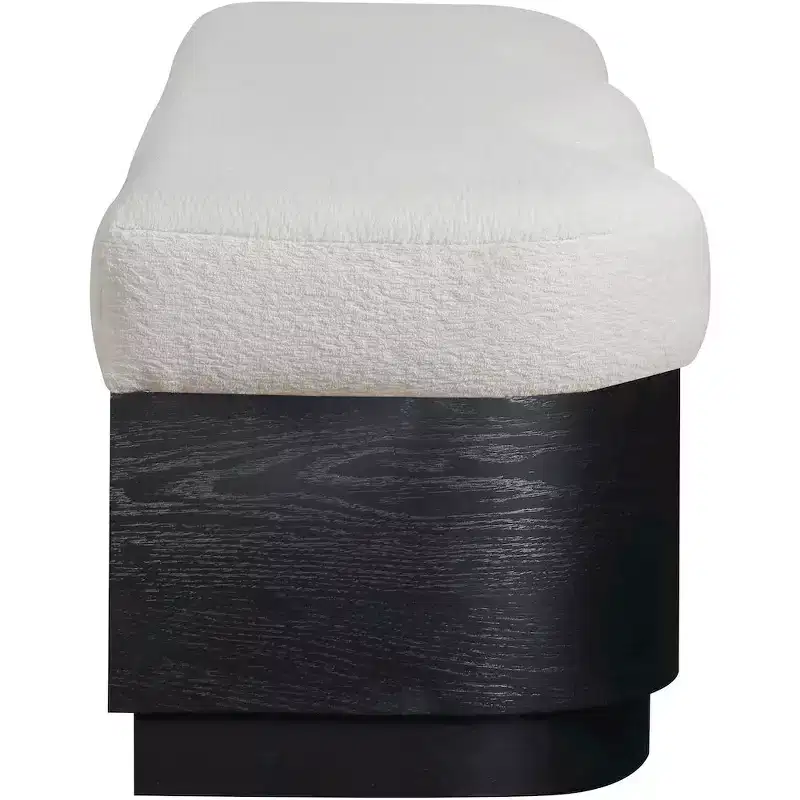 Meridian Furniture,Savoy Velour Fur Fabric Bench
