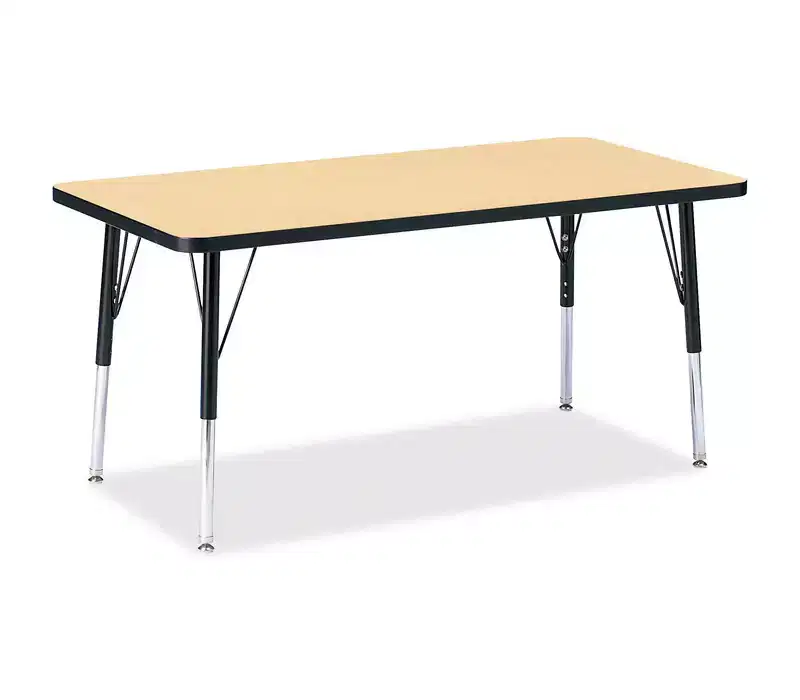 Jonti-Craft Berries Elementary Height Color Top Rectangle Table (24 x 48) in Black