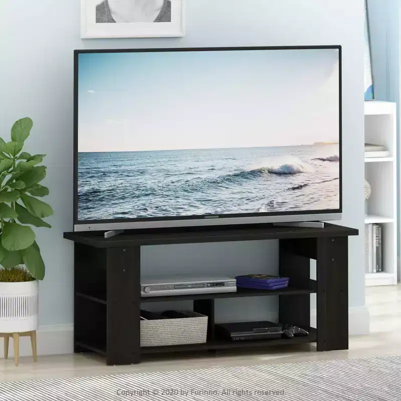 Furinno TV Stand Entertainment Media Center Console For TV's up to 55 w/Open Storage Shelves,Espresso