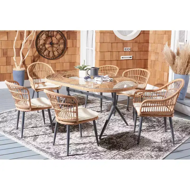 Genser 7 Piece Dining Set - Indoor/Outdoor - PAT9011 - Safavieh