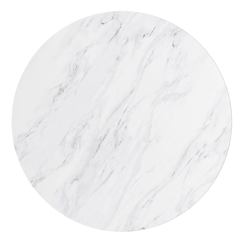 Clihome Round Marble Top Metal Dining Table