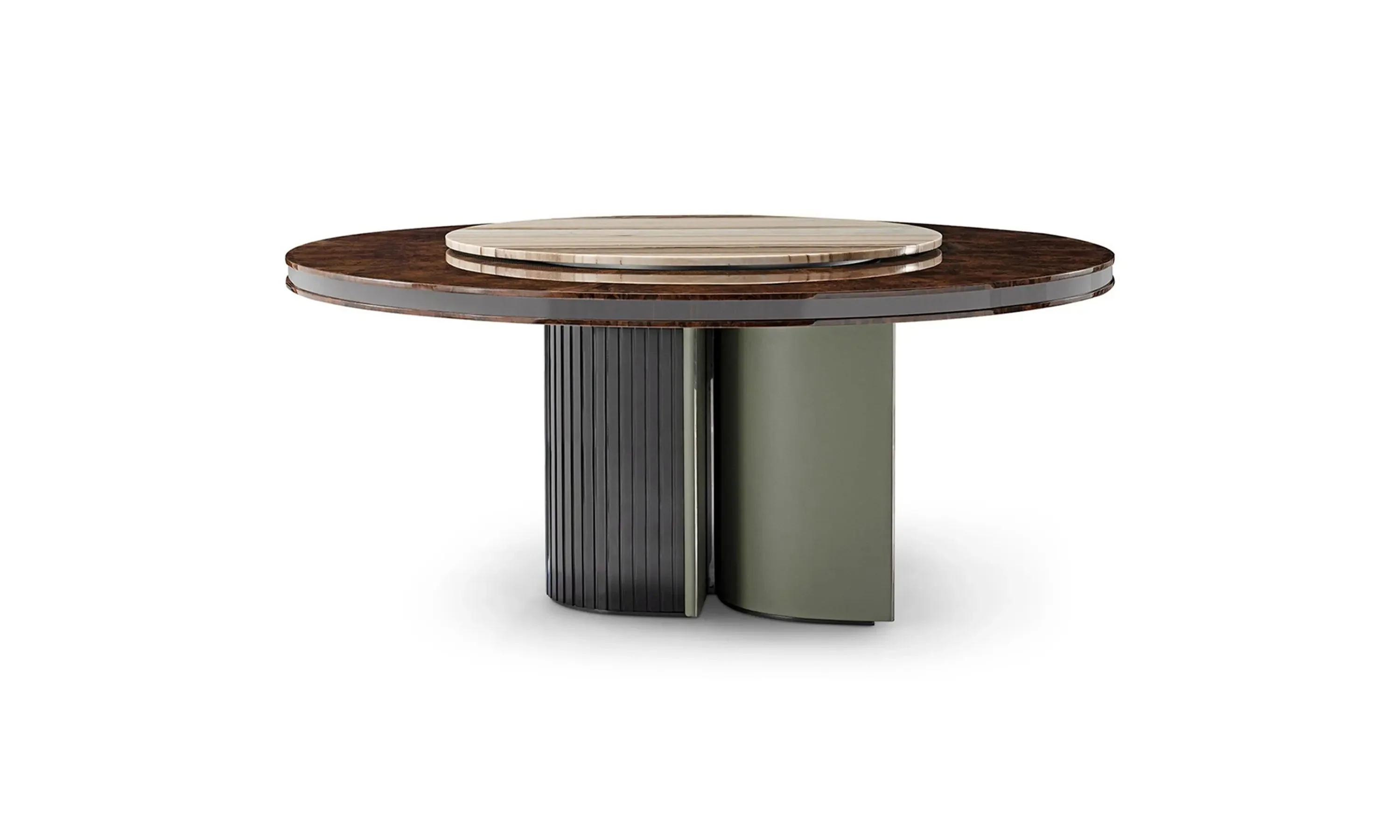 Modern Italian Marble Dining Table with Stainless Steel Base