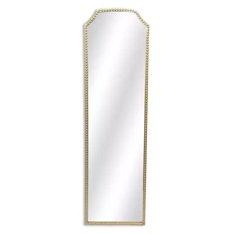 HomeRoots 64 Gold Metal Beaded Arch Full Length Hanging Mirror