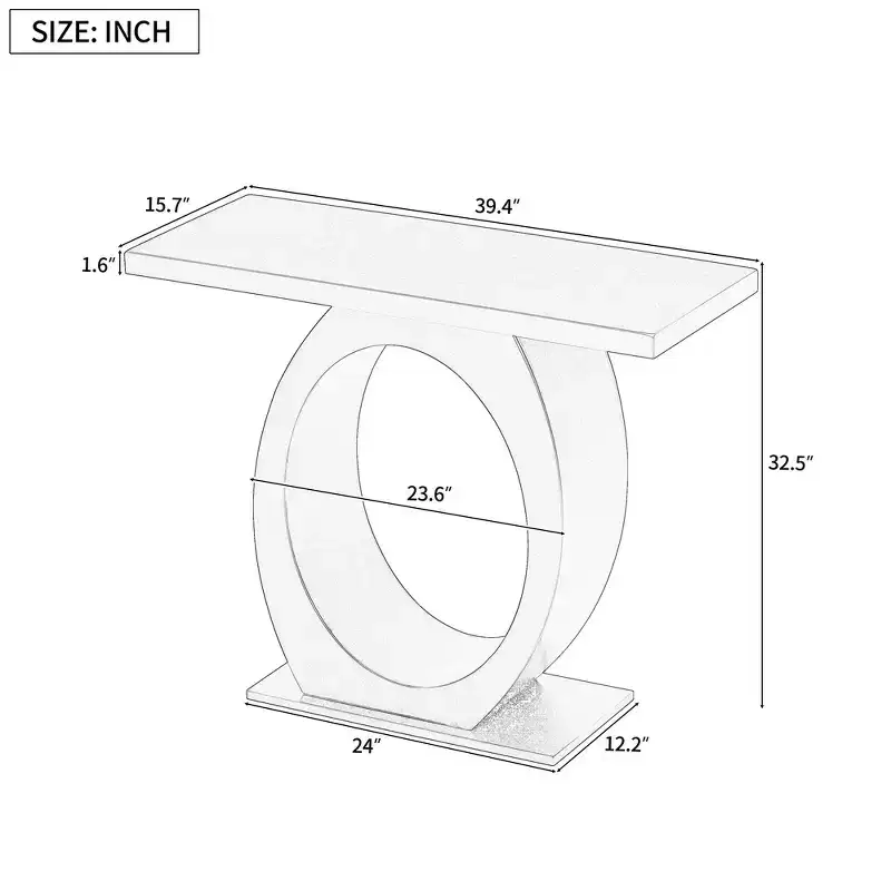 Whisen Modern Console Table & Entryway Table, Sturdy Sofa Table with Egg-Shaped Base