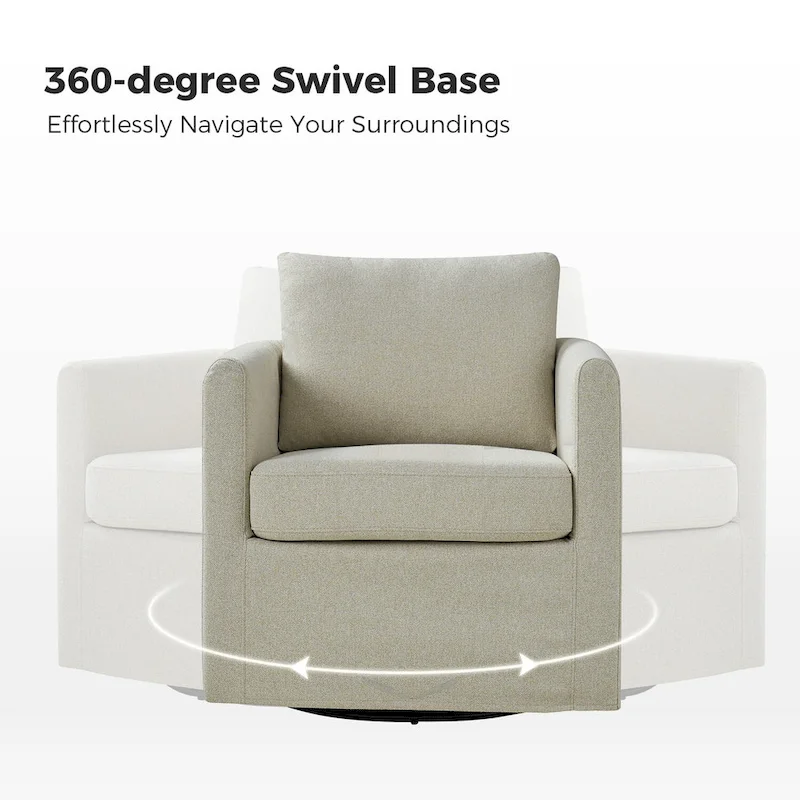 Erkenbald Modern 360-Degree Swivel Chair with Removable Slipcover by HULALA HOME