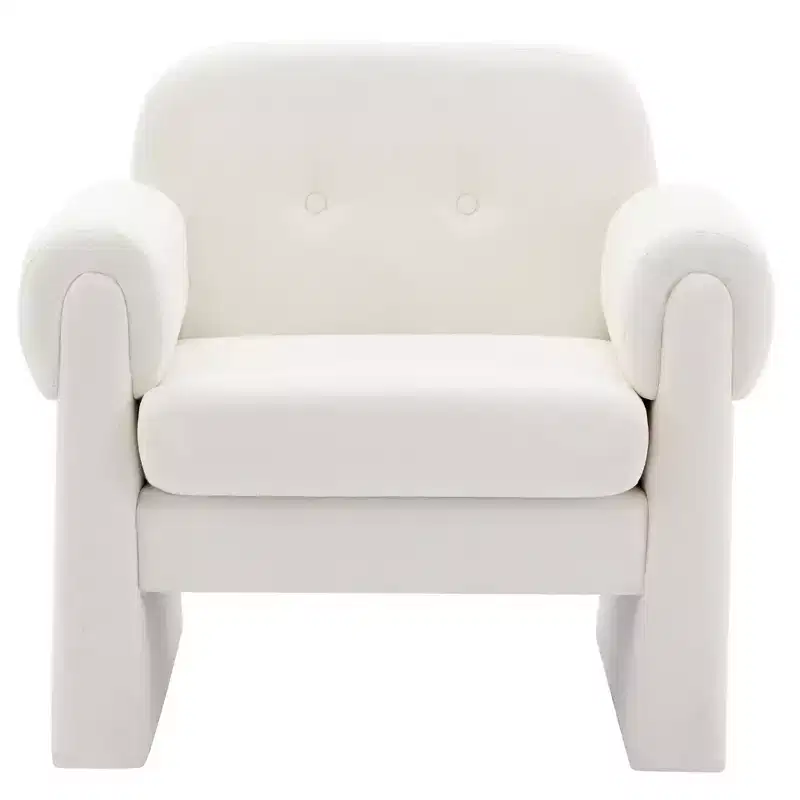 Fluffy Cloud Upholstered Accent Armchair Set of 2 Velvet Ergonomic Bedroom Reading Chair