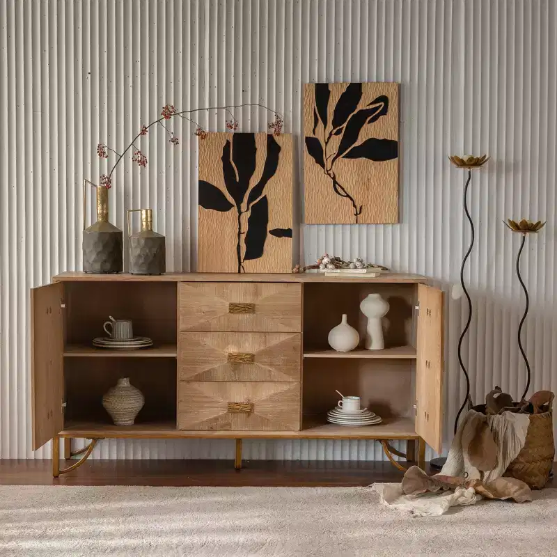 Okak Light Wood 6-Drawer Dresser & Chest Modern Design with Smooth Sliding Drawers for Living Room/Bedroom/Entryway Storage