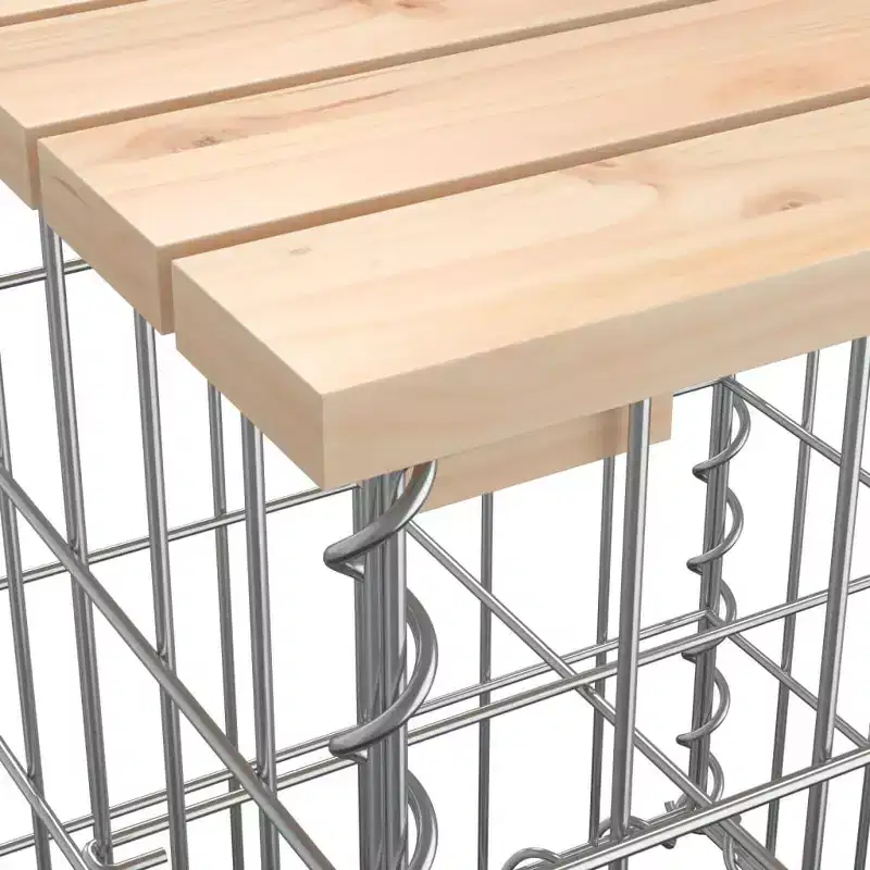 vidaXL Garden Bench Brown and Silver Solid pine wood, Galvanized steel