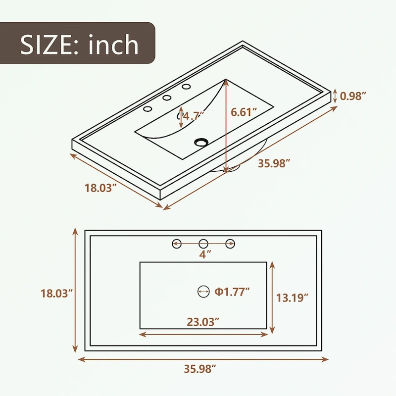 Bathroom Cabinet with Drawers and Sink Combo