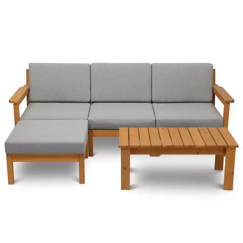 Karl Home Patio 5-Piece Wood Sectional Sofa Set