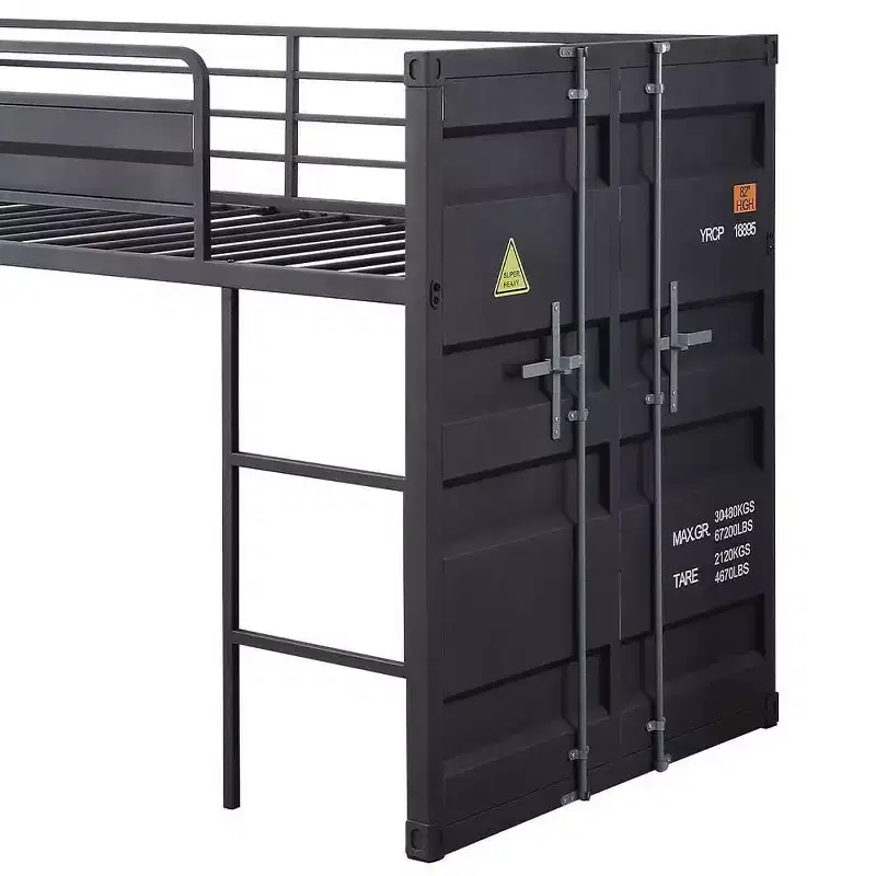 80" Twin Loft Bed with Slide & Ladder, Metal Frame - Acme Furniture: No Box Spring Required