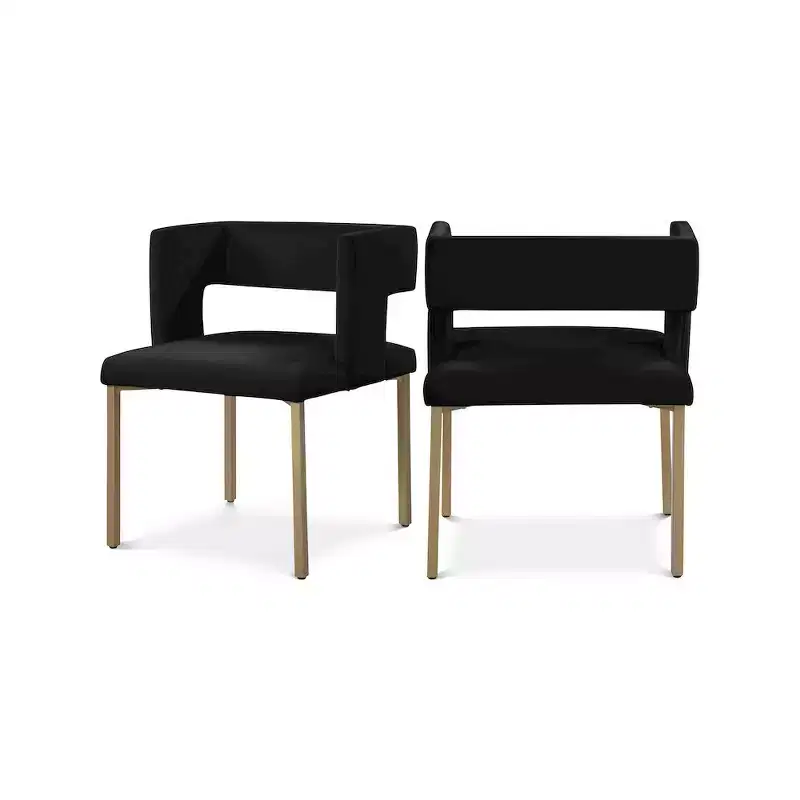 Meridian Furniture,Caleb Velvet Dining Chair, Set of 2