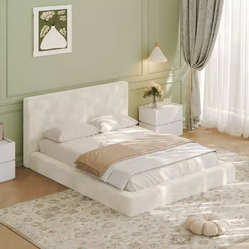GDFStudio Nuly Modern Upholstered Frameless Bed