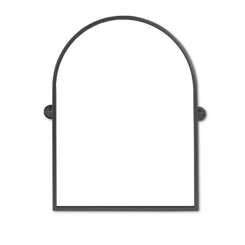 HomeRoots 36 Black Metal Arch Tilting Framed Accent Mirror