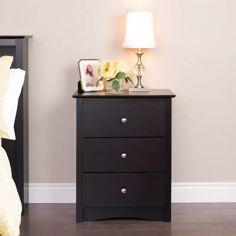 3-Drawer Tall Nightstand, Drifted Gray, 29