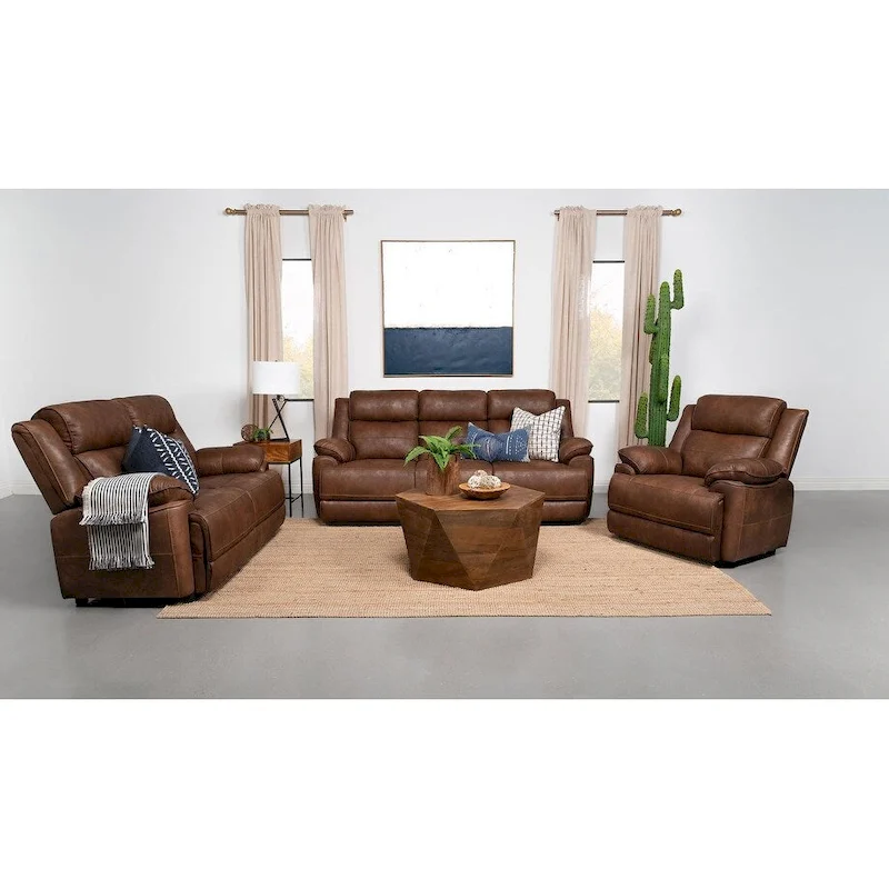 Dark Brown Padded Arm Sofa