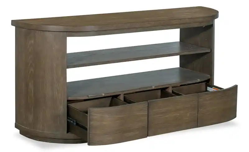 60 Modern Round Solid Wood Sofa Table with Storage - Porpoise