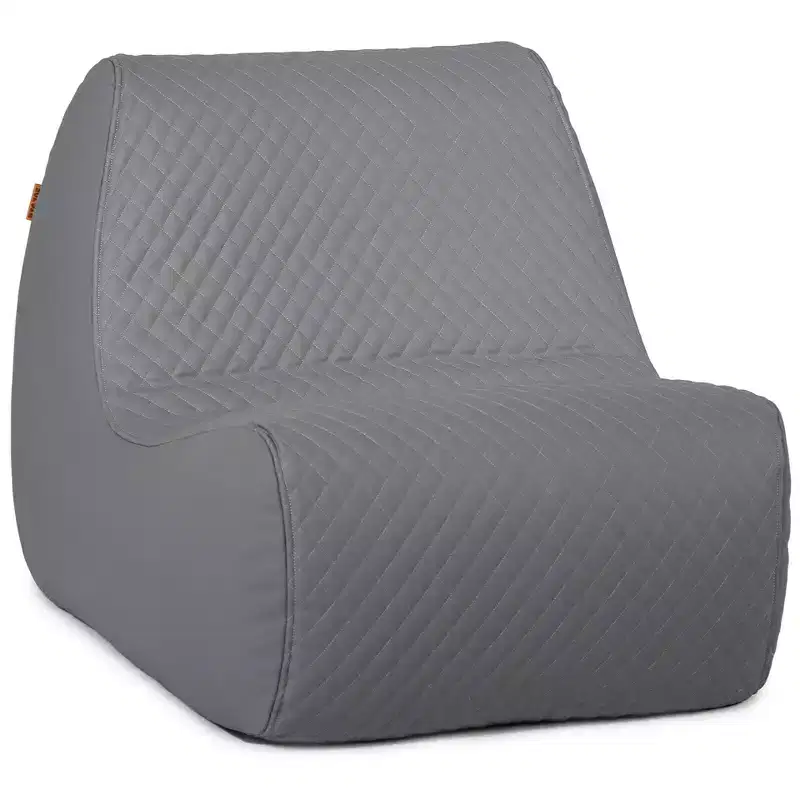 Big Joe Solvana Outdoor Patio Furniture Set, Weather-Resistant Cool Touch Silicone Stitched Leather, Primary Chair, Moonlit Gray