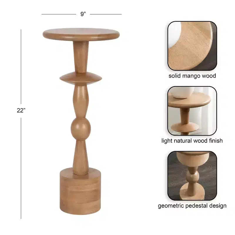 Round Drink Table, 9x9x22, Natural