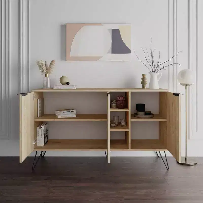 Niche Storage Console Cabinet Light Oak