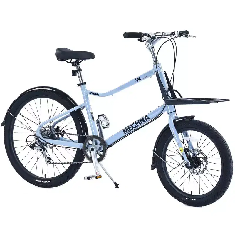NAYSAYE Bicycle Cargo Bike 7 Speed Alloy Frame Adult Bike for Daily Commute, Blue, 65*27.56*42.13