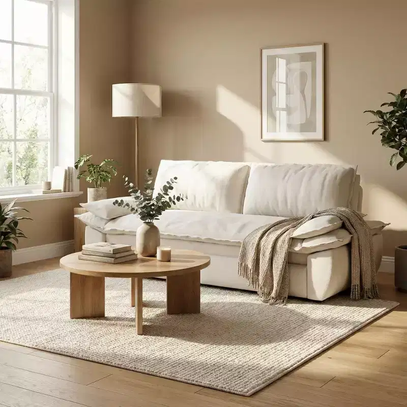 Velvet Convertible Sofa Bed, 3-Seater Pull-Out Sleeper Couch, 3-in-1 Foldable Sofa for Living Room Apartment, Beige