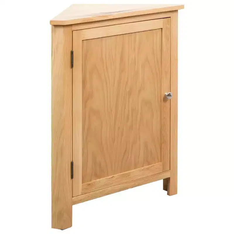 vidaXL Corner Cabinet Brown Solid Oak Wood Compact Corner Cabinet