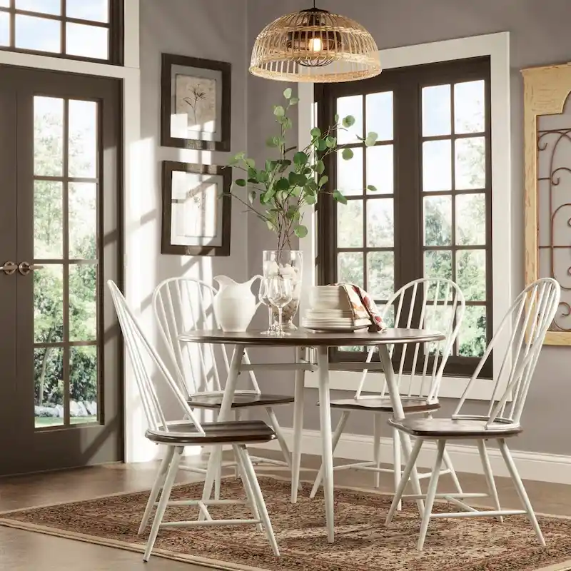 Belita 5-piece Mid-century Two-tone Modern Wood Dining Set iNSPIRE Q Modern